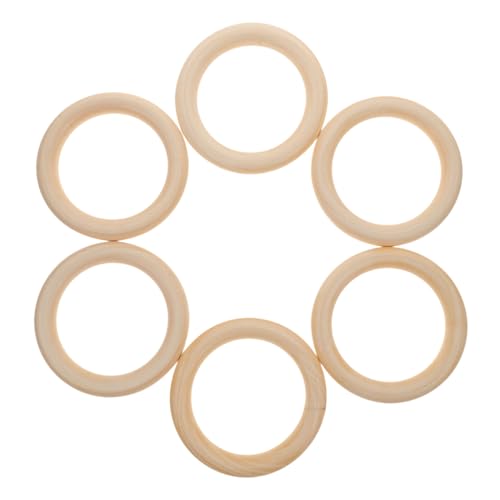 IWOWHERO 6 Stück Holzring Holzring Der Ring Dekorative Runde Ringe Unfertige Holzkreise Basteln Von Holzkreisen DIY Unfertige Ringe Kreise Ausgeschnittene Holzreifen Zum Basteln von IWOWHERO