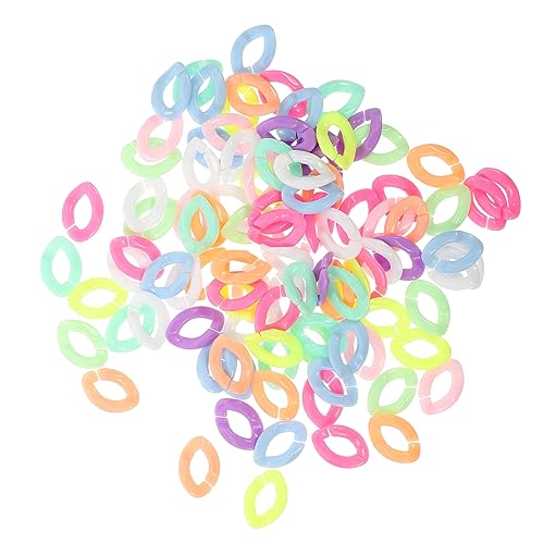 IWOWHERO 600 Stk Kette mit Selbstschnalle bunte Ornamente handgefertigte Kabelkette Halskettenverzierungen Ketten zum Basteln schmucksteine gemuse Charm-Ketten Ornamente für DIY Plastik von IWOWHERO