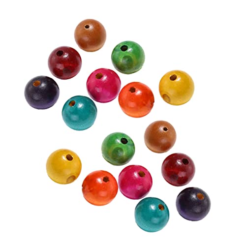 IWOWHERO 600 Stück Bunte Holzperlen 8mm Runde Bastelperlen DIY Schmuckzubehör Für Kinder Und Erwachsene Kreative Dekoration Für Zuhause Und Handwerkprojekte von IWOWHERO