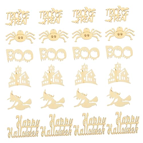 IWOWHERO 600 Stück Halloween-holzspäne Weihnachtsdekoration Halloween Leere Ausschnitte Halloween Schmücken Kleiderbügel Zum Dekorieren Fröhliche Halloween-tags Kinder Dekor Halloween-kranz von IWOWHERO