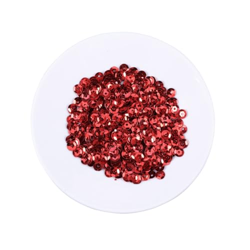 IWOWHERO 6mm Rote DIY Pailletten Für Bastelarbeiten Funkelnde Accessoires Für Kleidung Schuhe Und Hochzeitsdekor Perfekt Für Handarbeiten Und Schmuckherstellung von IWOWHERO