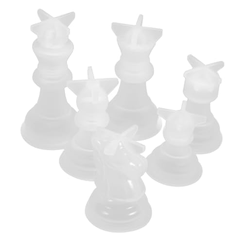 IWOWHERO 6st Schachform Diy-kerzenformen Schach Kerzenform Schach Schokoladenform Diy Formen Schach-epoxy-gießformen Formen Zur Kerzenherstellung Formen Für Schachfiguren Kieselgel von IWOWHERO