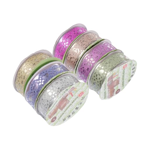 IWOWHERO 7 Rollen Hohles Spitzenband Glitzerndes Spitzenband Glitzerndes Washi-tape Scrapbook-glitzerband Kunsthandwerk Glitzerband Dekoratives Klebeband Für Diy Spitzenmaskierung Glanzband von IWOWHERO