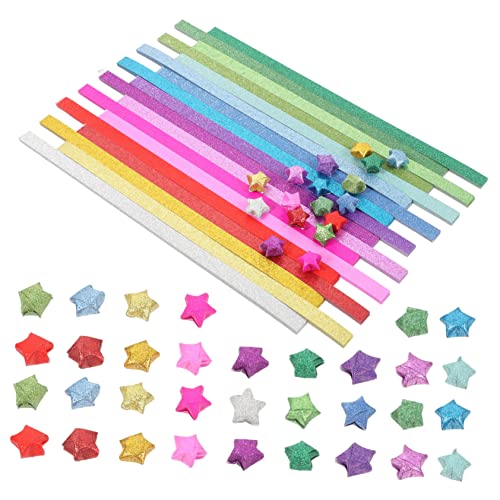 IWOWHERO 720 Blatt Glitzerstern-Origami origami papier selber machen Origami-Papier Origamipapier zum Basteln Bastelpapier papierschere schrenzpapier kinder DIY papier farbiges Papier von IWOWHERO