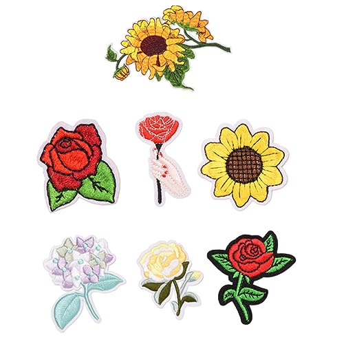 IWOWHERO 7st Banner Stickerei-applikationspatch Hut Zubehör Aufnäher Mit Blumenstickerei Cartoon-stickerei-patches Bestickt Patches Aufnähen Aufnäher Für Blumenkleidung Blumen- Stoff von IWOWHERO