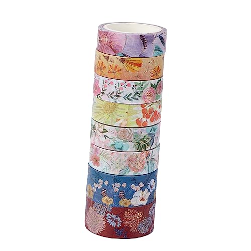 IWOWHERO 8 Rollen Blumen und Washi Tape semmel Dekorative Klebeband Praktisches Dekorationsband bronzierendes Washi-Papierband Klebeband Handwerk Handkontoband Geschenkverpackungsband von IWOWHERO