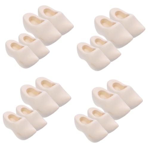 IWOWHERO 8 Verstopft Stiefel Miniatur Tür Puppenkleidung Bausatz Im Freien Fee Puppenfiguren Schuhe Gartenschmuck Puppenhausmöbel Mini-möbel Slipper-socken Beige Holz von IWOWHERO