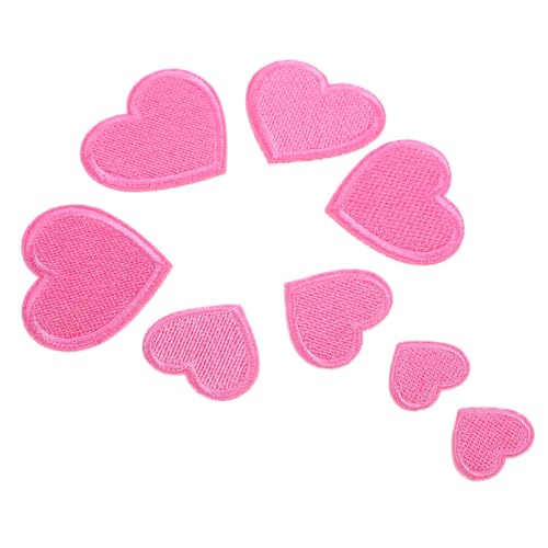 IWOWHERO 8St Patch Herz rosa Strasssteine Applikationen gesicht edelsteine ​​kleben Buchstabenflecken Puffer zarte Fellflecken kleine Fellflecken zarte Kleiderflicken Hutflecken Baumwolle von IWOWHERO