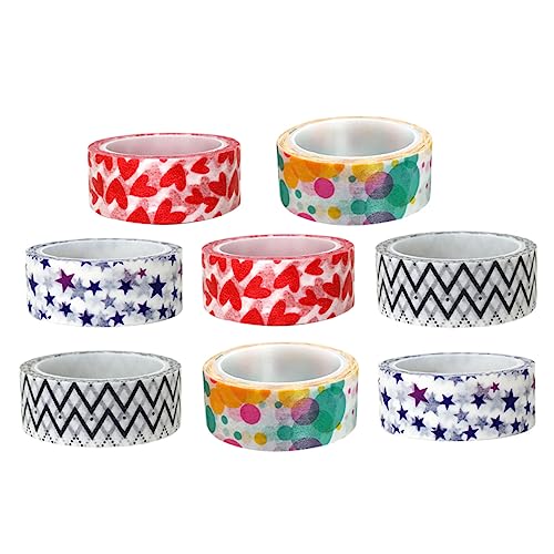 IWOWHERO 8st Washi-tape Bastelbänder Farbiges Klebeband Kinder Dekor Papierklebeband Selber Machen Buntes Klebeband Dekoratives Abdeckband Abdeckklebeband Farbband Tagebuch Klebeband von IWOWHERO