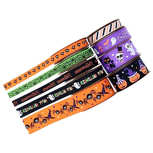 IWOWHERO 9 Rollen DIY Band zum Basteln dekoration halloween Halloween-Dekorationen im Freien Tür geschenkband halloween halloweendeko dekoratives Band Geschenkverpackungsmaterial Polyester von IWOWHERO