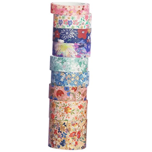 IWOWHERO 9 Rollen Washi-Tape Vintage Washi Tapes Blumen basteln Papier Klebeband papierklebeband washi+-+tape aufkleber Washi Tape zum Verpacken von Geschenken Scrapbooking-Bänder von IWOWHERO