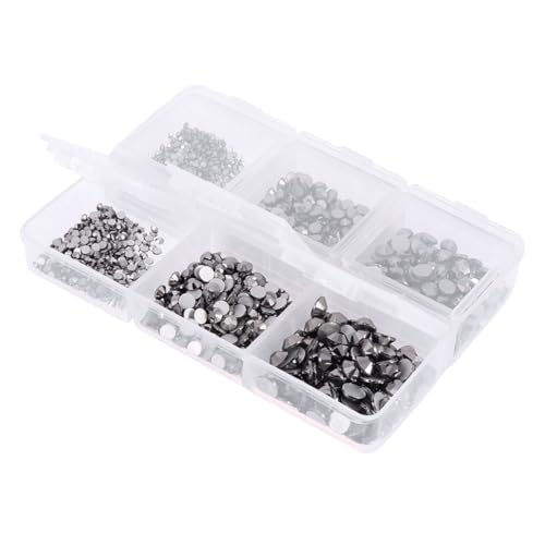 IWOWHERO Flacher Boden Bohrer Für Nagelkunst 1 Box Mit Schwarzen Glasstrass Aufklebern Diamanten Und Pailletten Für Kreative Maniküre Ideal Für Nageldesign Und Nail Art Zubehör von IWOWHERO