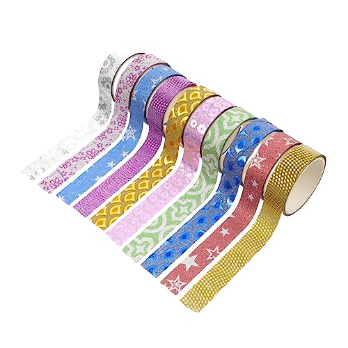 IWOWHERO Glitter Washi Tape Set Buntes Dekoratives Klebeband Für DIY Projekte Scrapbooking Journaling Und Basteln Zufällige Designs von IWOWHERO