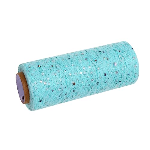 IWOWHERO Rollen Spitze Tüll Funkelnder Tüll Weißer Esstisch Spitzen-tüll-rolle Tüllband Poly-mesh-band Geschenkband Netzband Tüll Für Hochzeitsdekoration Bastelband Aus Tüll Rosa Dekor Blue von IWOWHERO