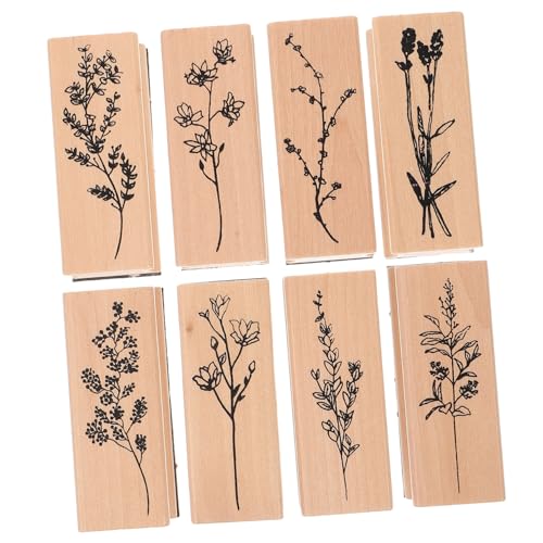 IWOWHERO Sammelalben Teiliges mit Bastelarbeiten Tagebuch Blumenmotiv Karten Scrapbooking Briefe aus für Multifunktions Dekorative Pflanzen Dekoratives Handgefertigter für Holzstempel von IWOWHERO