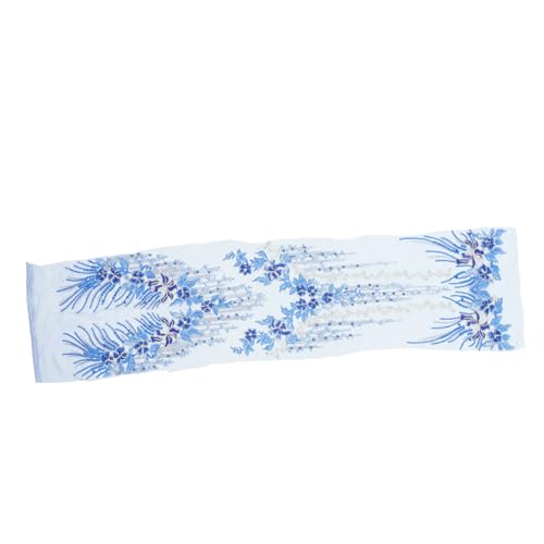 IWOWHERO Stickerei Spitzenbesatz Blumenbeet aus Spitze Vorhang Tischdecke Schonbezug hochzeits dekoration wedding decoration bügeleisen Bügelflicken für Jeans Spitzen-Patch Polyester Blue von IWOWHERO