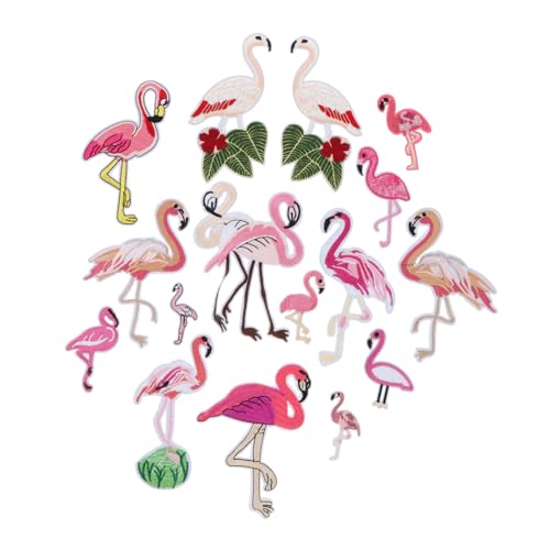 Satz Flamingo Patch Aufkleber fashing costume kinder apfelding Aufbügler bügeln Flamingo-Aufnäher zum Aufnähen trendige Aufkleber bügeleisen Stickerei-Stoffflicken Flamingo-Patches IWOWHERO von IWOWHERO