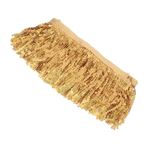 paillettenbesetzte bärtige Spitze Outfit Wahrsagerin Kostüm Ballettrock Lametta Rock trimmschere plastiktisch Paillettenfransen Pailletten-Quastenbesatz Polyestergarn Golden IWOWHERO von IWOWHERO