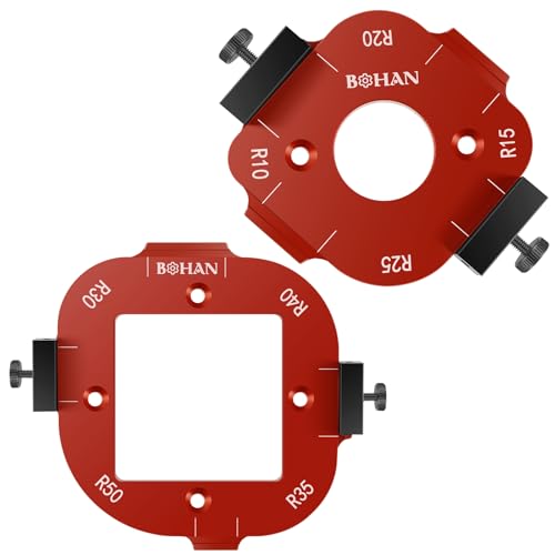 2 STK 4-in-1 R10-R50 Eckradius Frässchablonen für die Holzbearbeitung Radius Jig Router Templates Oberfräse Schablone zum Beschneiden von Tischen Stühlen Bilderrahmen und Holzecken von IXTIX