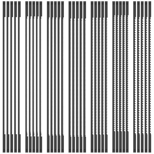 35 stk Dekupiersäge Sägeblätter mit Stift 165mm 6-1/2 Zoll Dekupiersägeblätter Kohlenstoffstahl 10/12/15/18/20/24/28 Zähne Zubehör für Elektrowerkzeuge für Holz Kunststoff Kupferweichmetall von IXTIX