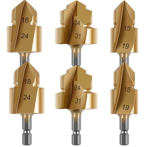 6Pcs Ppr Hebe Stufenbohrer Ersatz Praktische Mehrzweck Lager Stahl Professionelle 20/25/32mm Sechskantschaft PPR-Bohrer, PVC-Wasserrohr-Loch-Expander von IXTIX