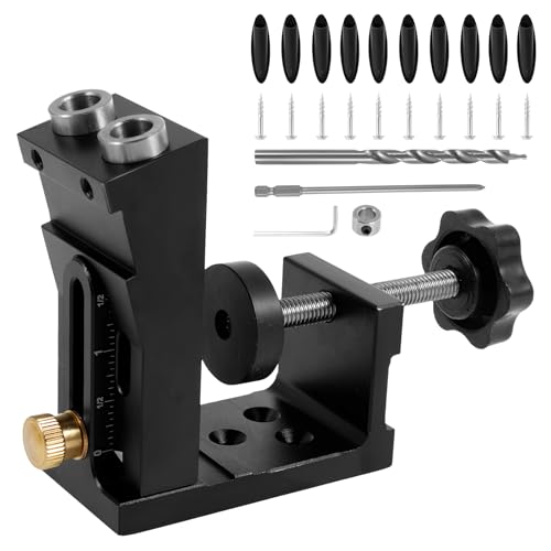 IXTIX 3-in-1 15°Schrägloch Positionierer, mit φ9,5mm Bohrer, Pocket Hole Jig Kit, zur Brettbefestigung, Möbelbau, für Anfänger und fortgeschrittene Holzbearbeitungsbegeisterte von IXTIX