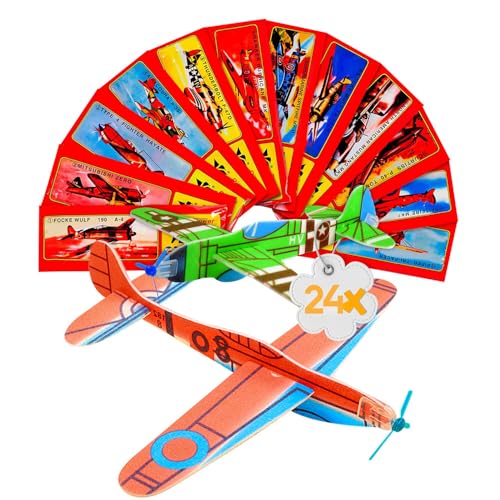 IXYHKB 24 Stück Gleitflugzeuge Set, Styroporflieger Flugzeuge Modell, Gleiter Flieger, Styroporflugzeuge, Segelflugzeug Schaum, Flugzeug Spielzeug, Flieger Flugzeug für Kindergeburtstag Gastgeschenke von IXYHKB