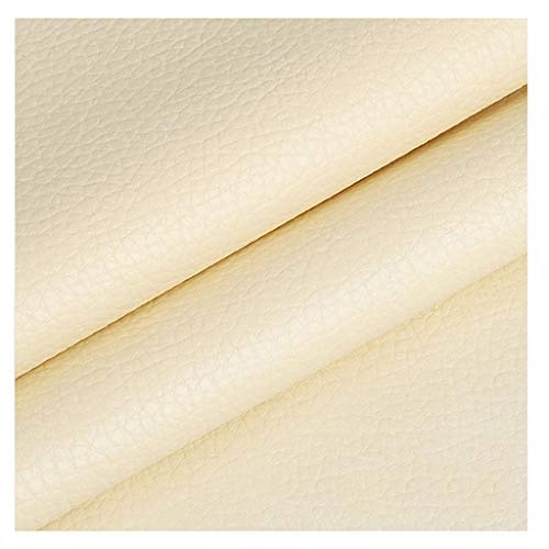 Kunstleder Premium gekörnt Bezugsstoff Kunstleder Polsterstoff Gekörnt Lederimitat texturiert Lederstoff Möbelstoff Meterware (Color : Creamy-white, Size : 1.4×1m/4.59x3.28ft)(Cream color,1.4X3m) von IYARNOVA