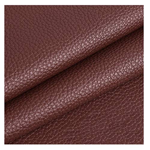 Kunstleder Premium gekörnt Bezugsstoff Kunstleder Polsterstoff Gekörnt Lederimitat texturiert Lederstoff Möbelstoff Meterware (Color : Creamy-white, Size : 1.4×1m/4.59x3.28ft)(Dark brown,1.4X2m) von IYARNOVA