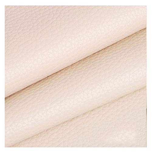 Möbelstoff Premium Bezugsstoff Zum PU Kunstleder 140 X100 cm ， Kunstleder Stoff Polster Handwerk DIY Nähen Sofa Handtasche Auto Futter Autositz(Color : Khaki)(Creamy-white,1.4X2m) von IYARNOVA