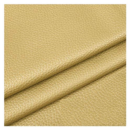 Möbelstoff Premium Bezugsstoff Zum PU Kunstleder 140 X100 cm ， Kunstleder Stoff Polster Handwerk DIY Nähen Sofa Handtasche Auto Futter Autositz(Color : Khaki)(Golden,1.4X4m) von IYARNOVA