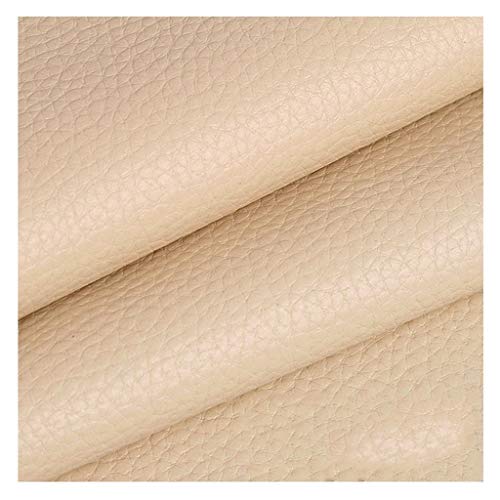 Möbelstoff Premium Bezugsstoff Zum PU Kunstleder 140 X100 cm ， Kunstleder Stoff Polster Handwerk DIY Nähen Sofa Handtasche Auto Futter Autositz(Color : Khaki)(Light khaki,1.4X2m) von IYARNOVA