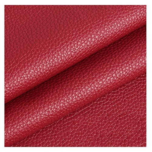 Möbelstoff Premium Bezugsstoff Zum PU Kunstleder 140 X100 cm ， Kunstleder Stoff Polster Handwerk DIY Nähen Sofa Handtasche Auto Futter Autositz(Color : Khaki)(Wine red,1.4X3m) von IYARNOVA