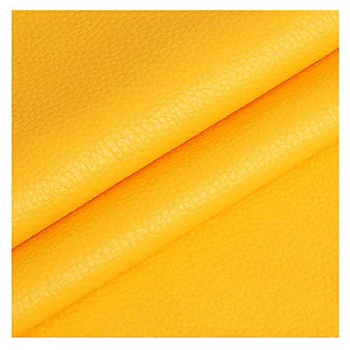 Möbelstoff Premium Bezugsstoff Zum PU Kunstleder 140 X100 cm ， Kunstleder Stoff Polster Handwerk DIY Nähen Sofa Handtasche Auto Futter Autositz(Color : Khaki)(Yellow,1.4X2m) von IYARNOVA