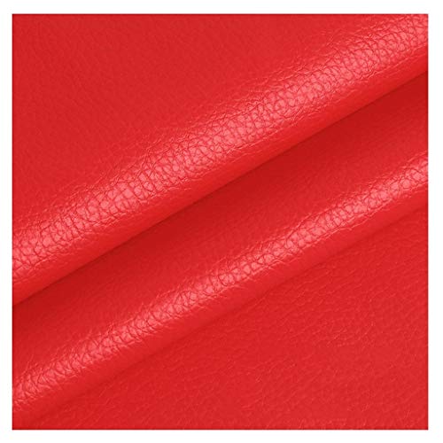 Möbelstoff Premium Bezugsstoff Zum PU Stoff Leder 140 X 100 cm, Kunstleder Kunstleder Material Polster Handwerk DIY Nähen Sofa Handtasche Autositz Dekorationen (Color : Khaki)(Red,1.4X10m) von IYARNOVA