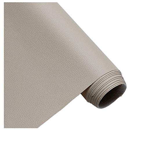 Polster PVC Kunstleder, Polsterstoff in Büffel Optik, Möbelstoff Meterware - Sahne(Größe:1.6x1m/5.25x3.28ft)(Gray,1.6X1m) von IYARNOVA