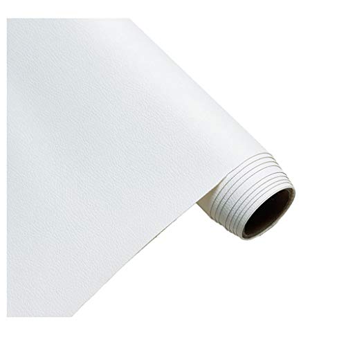 Polster PVC Kunstleder, Polsterstoff in Büffel Optik, Möbelstoff Meterware - Sahne(Größe:1.6x1m/5.25x3.28ft)(White,1.6X1m) von IYARNOVA