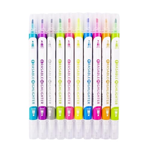 IYSHOUGONG 10er-Pack umgeschriebene, lebendige Highlight-Bleistifte, doppelseitig, fluoreszierend, Marker für Schule, Büro, Zeichnen von IYSHOUGONG