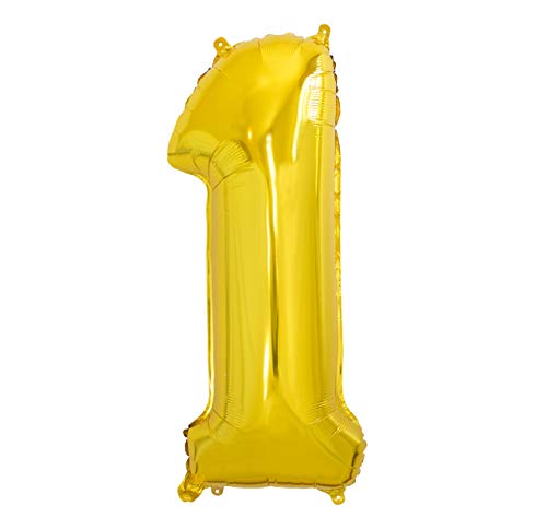 Luftballon Zahl 1 Gold.Riesige Goldene Zahlenballons Geburtstagsfeiern Geburtstag Hochzeit Jubiläum Party Dekoration Große Größe 70cm mit Zubehör zum Aufblasen von Luft oder Helium von Ibera