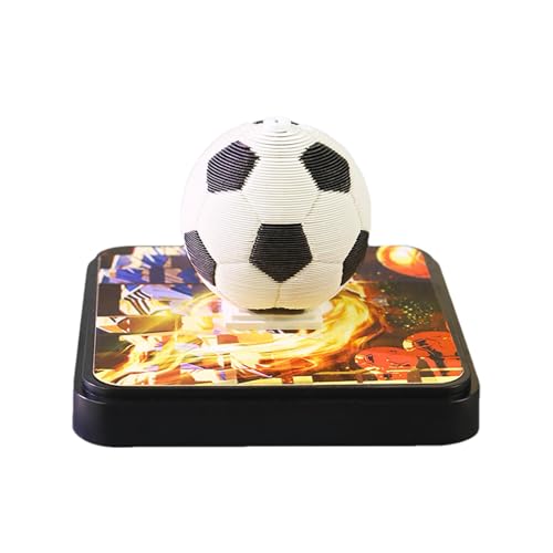 Ibuloule Skulptur-Fußball-Notizblockpapier, 3D-Skulptur-Postnotizen | Kunst-Fußballkalender | 3D-Fußball-Skulptur-Haftnotizen für Studio, Wohnzimmer, Zuhause von Ibuloule