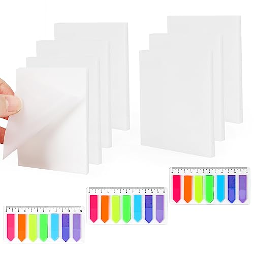 Selbstklebende Sticky Notes, 350 Blätter Transparente Haftnotizen, Wiederbeschreibbar Durchsichtige Sticky Notes für Lesen, Schule, Lernen und Büro von Icastny