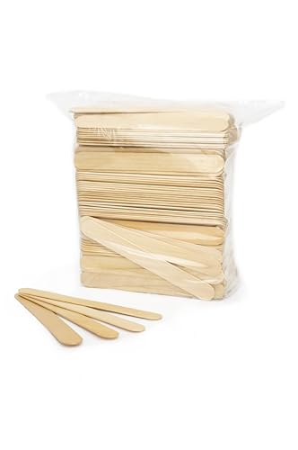 IceStick 100 Stück Mundspatel 15 cm Holzstäbchen zum Basteln Eisstiele Holz 150 mm x 17 mm x 1,7 mm Holzeisstiele Birke DIY Holzspatel für Kinder Glatt Spatel Holzstäbe von IceStick