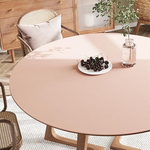 Icegrey Runde Tischfolie mit abgerundeten Kanten, Tischmatte, Wasserdicht Tischdecke, Tischschutz aus PVC, Rosa von Icegrey