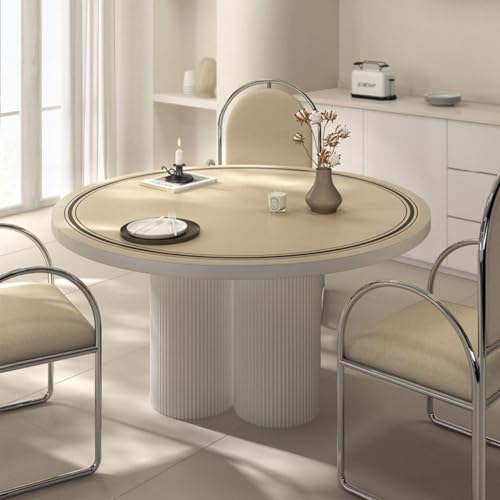 Icegrey Tischpolster Tischschoner Tischbelag Tischschutz Wasserabweisend Schutzbelag Schoner, Rund Beige von Icegrey