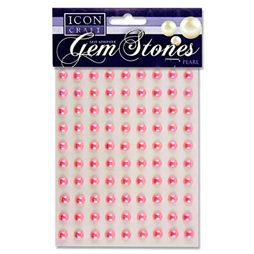 Icon Craft, Perle Edelsteine 8mm, selbstklebend - Rosa, Packung mit 90 Stück von Icon Craft