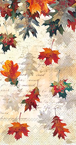 Autumn Leaf Gästetücher – 32 CT Falling Leaves Design – dekorative Papierservietten für Buffet, Küche oder Badezimmer, Fingerspitzen-Handtücher von Ideal Home Range