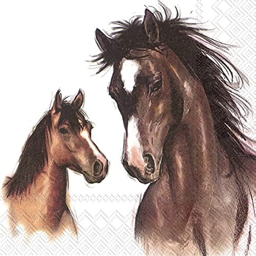 Ideal Home Range Servietten Amy und Lucy Horses 20 Stück 33 cm quadratisch von Ideal Home Range