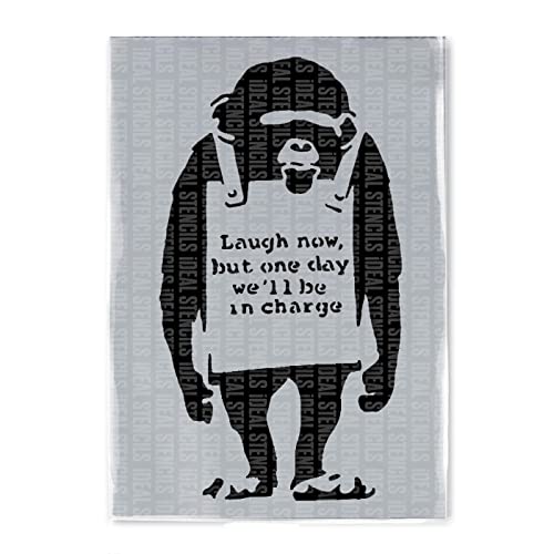 Banksy Affenschablone – Laugh Now but one Day.../Home Decor Art Painting Schablone (14 x 26 cm) von Ideal Stencils