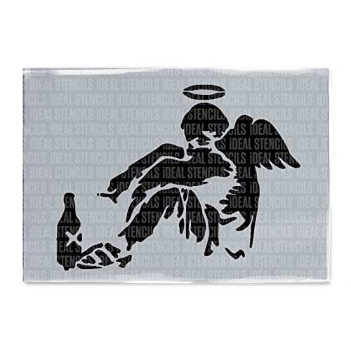 Banksy Schablone, Motiv: gefallener Engel | Heimdekoration, Kunst, Malschablone, wiederverwendbar (Medium A3, 26 x 34 cm) von Ideal Stencils