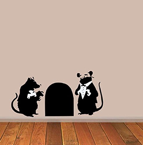 Banksy doormen Ratten Schablone, Art Craft Malerei, ideal Schablonen (Large 36,8 x 38,9 cm), plastik, SMALL- 5 x 10.2 inches von Ideal Stencils